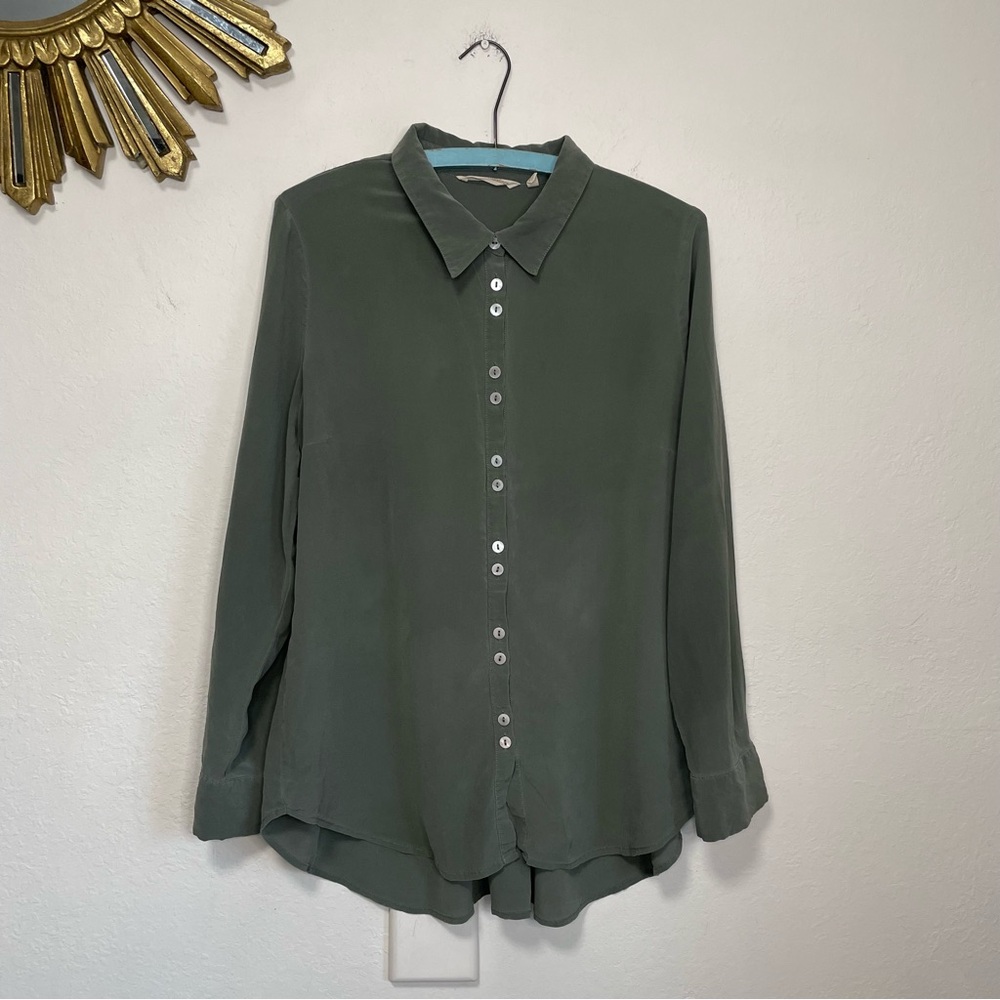 Soft Surroundings Silk Button Down Long Sleeve Top - image 5